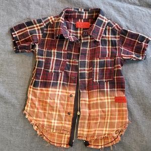 Haus Of Jr toddler designer plaid woven s/s shirt